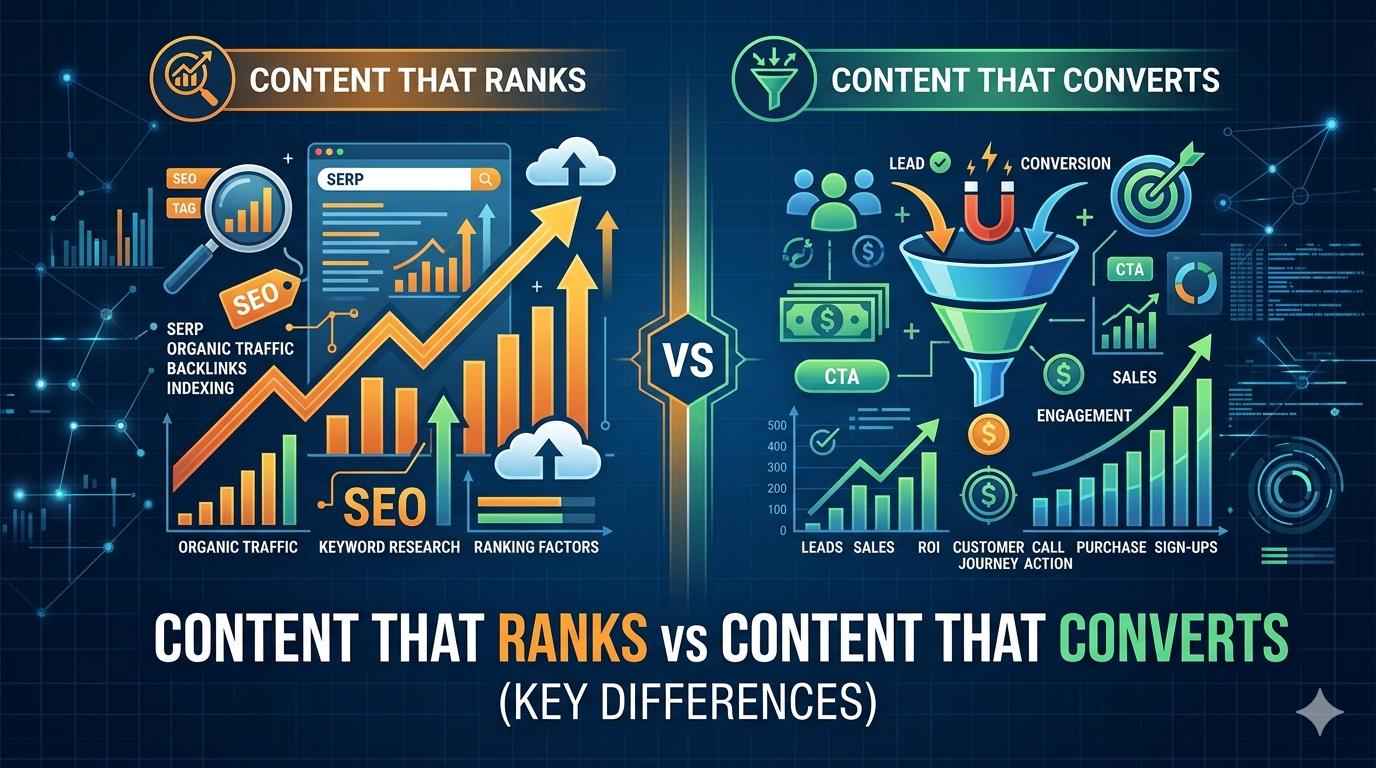 Content That Ranks vs Content That Converts (Key Differences)